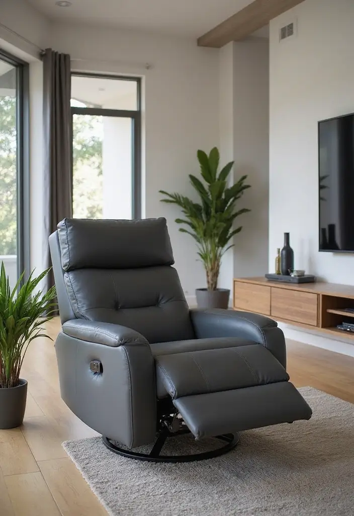 28 Recliners in Living Room Ideas for Comfort and Style in Every Home 8 28 Recliners in Living Room Ideas for Comfort and Style in Every Home - 8. Smart Tech Integration