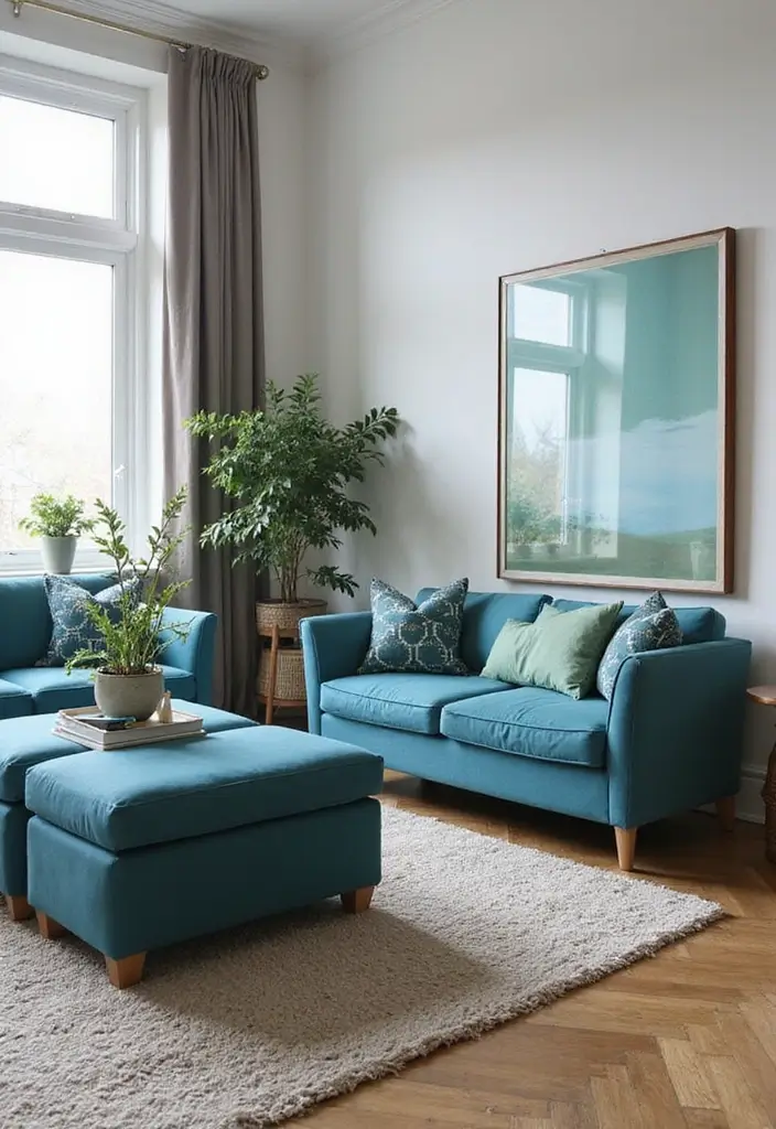 29 Blue and Green Living Room Ideas That Blend Freshness and Style 20 29 Blue and Green Living Room Ideas That Blend Freshness and Style - 20. Multi-Functional Furniture