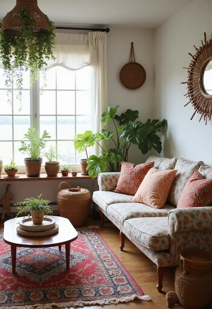 29 Blue and Green Living Room Ideas That Blend Freshness and Style 3 29 Blue and Green Living Room Ideas That Blend Freshness and Style - 3. Coastal Bohemian Vibes