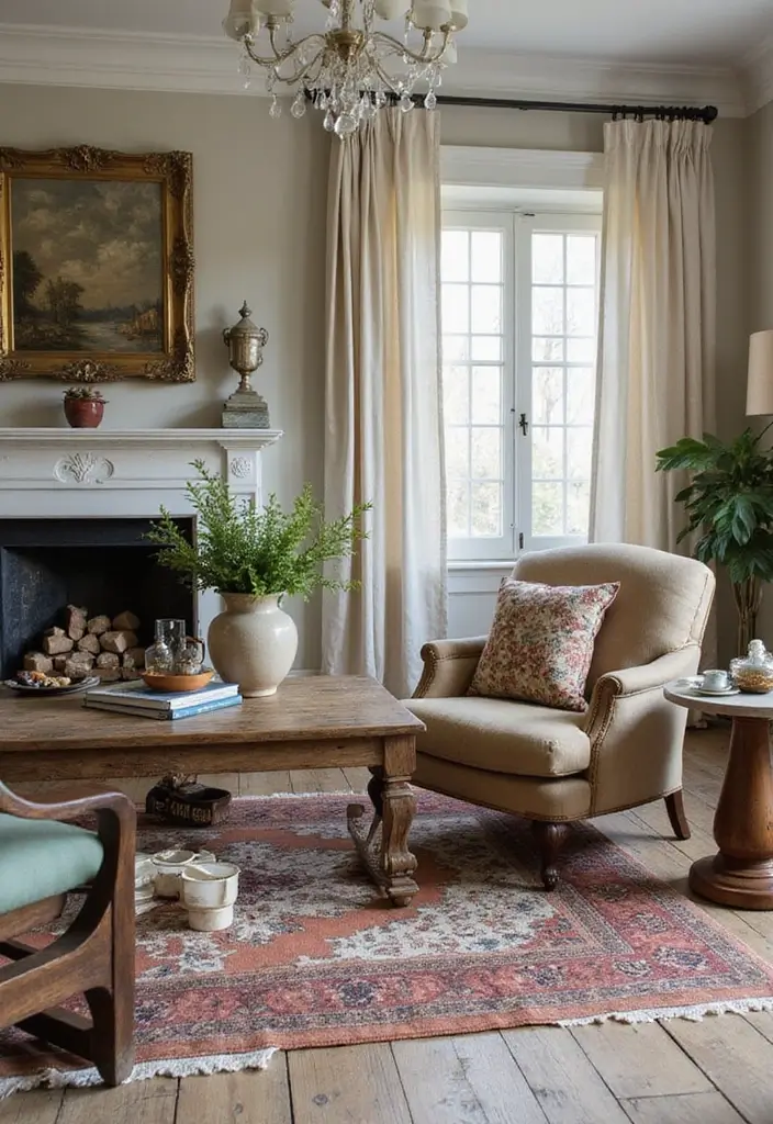 29 Cosy Living Room Ideas That Make Every Home Feel Warm and Inviting - 18. Incorporate Vintage Finds