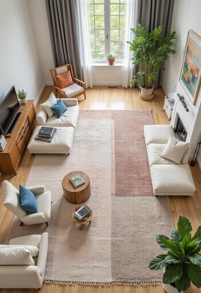 29 Cosy Living Room Ideas That Make Every Home Feel Warm and Inviting - 22. Create Functional Zones