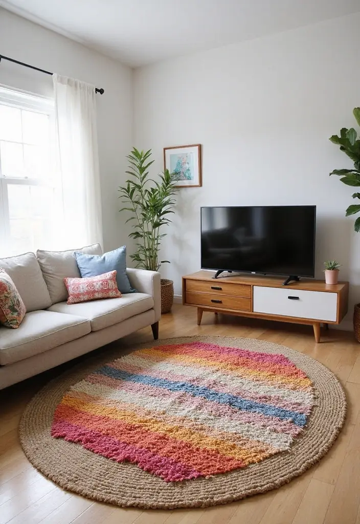 29 Cosy Living Room Ideas That Make Every Home Feel Warm and Inviting - 23. Layer Your Rugs