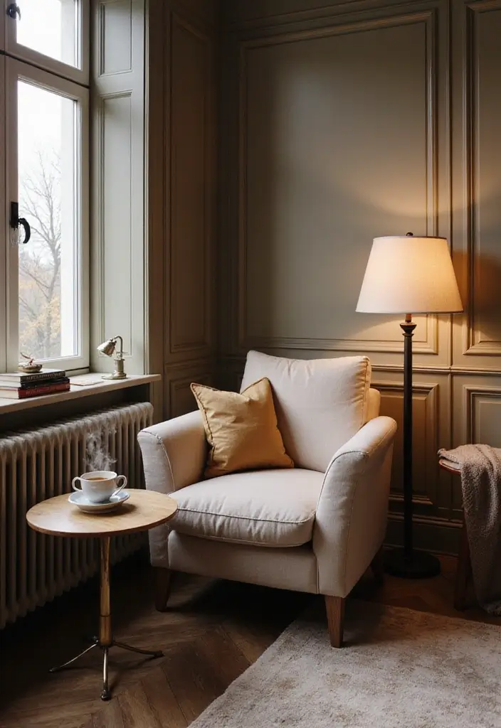 29 Cosy Living Room Ideas That Make Every Home Feel Warm and Inviting - 7. Create a Reading Nook