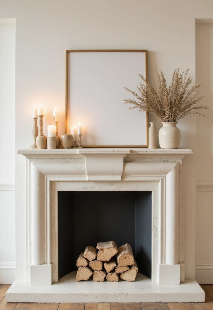 29 Cream Living Room Ideas That Elevate Soft Modern and Elegant Spaces 15 29 Cream Living Room Ideas That Elevate Soft Modern and Elegant Spaces - 15. Elegant Fireplace Decor