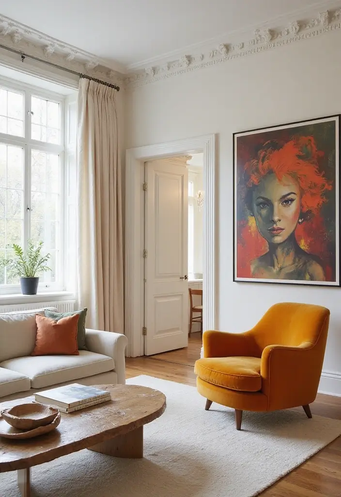 29 Cream Living Room Ideas That Elevate Soft Modern and Elegant Spaces 20 29 Cream Living Room Ideas That Elevate Soft Modern and Elegant Spaces - 20. Pairing Cream with Bold Colors