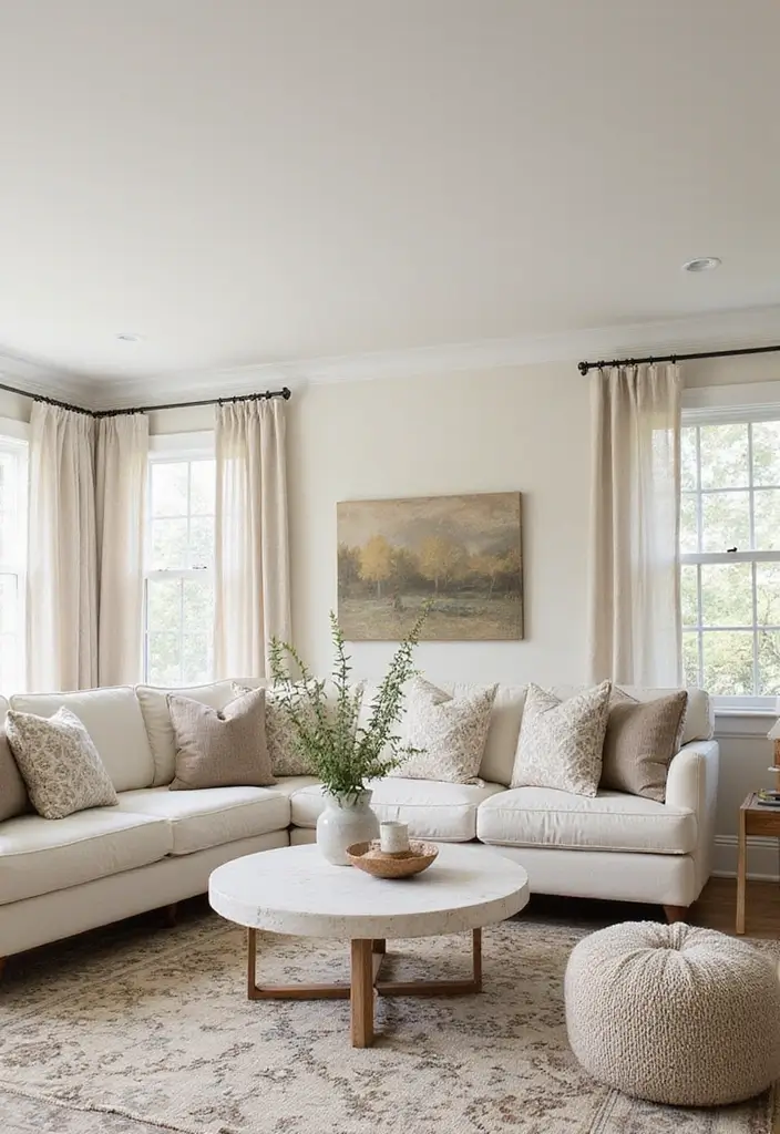 29 Cream Living Room Ideas That Elevate Soft Modern and Elegant Spaces 25 29 Cream Living Room Ideas That Elevate Soft Modern and Elegant Spaces - 25. Mixing Patterns for Interest