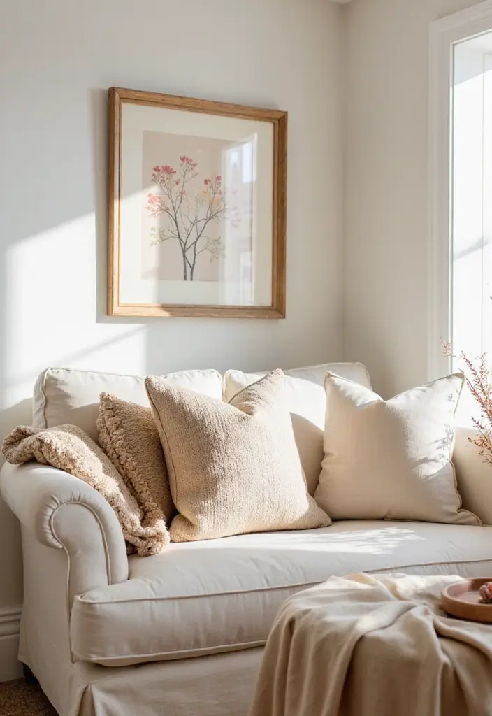 29 Cream Living Room Ideas That Elevate Soft Modern and Elegant Spaces 27 29 Cream Living Room Ideas That Elevate Soft Modern and Elegant Spaces - 27. Seasonal Decor Switch-Ups