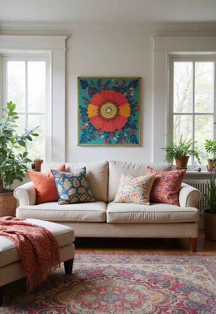 29 IKEA Living Room Ideas That Are Budget-Friendly and Stylish - 12. Bright Patterns with GURLI