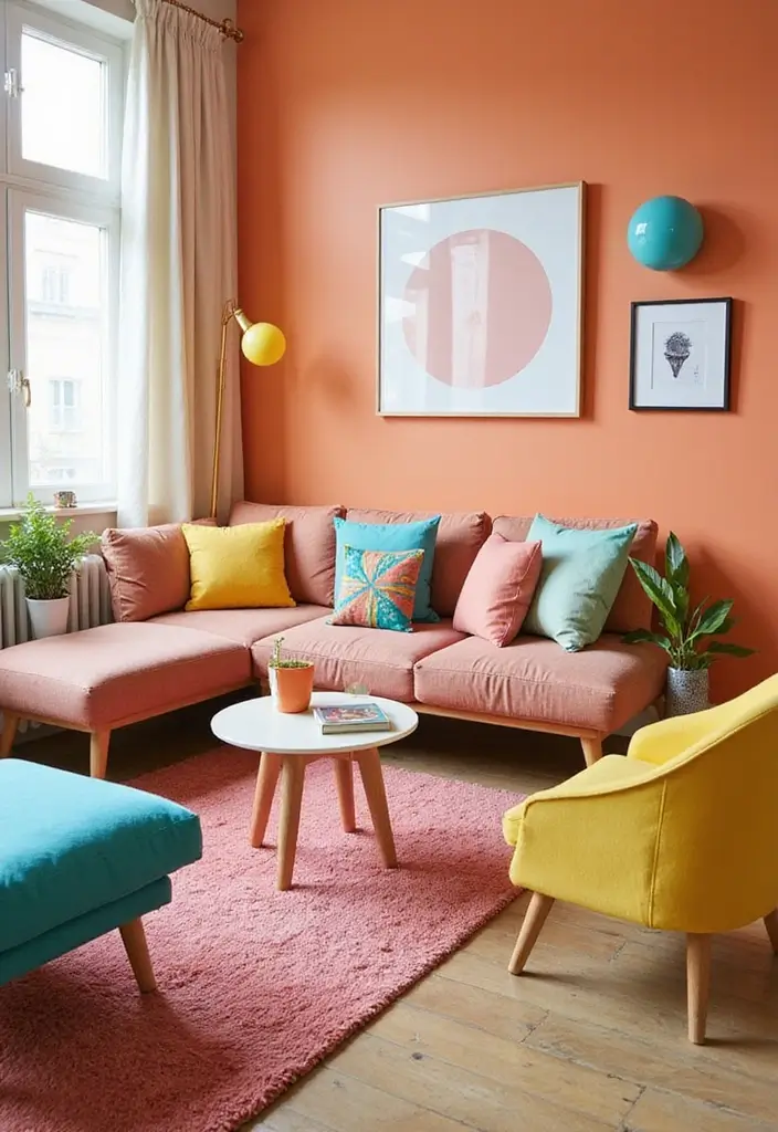 29 IKEA Living Room Ideas That Are Budget-Friendly and Stylish - 8. Playful Pops with FADO