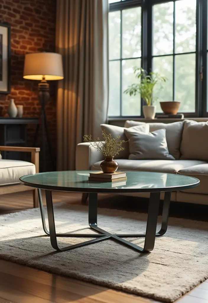 29 Industrial Living Room Designs That Showcase Raw and Stylish Aesthetics 10 29 Industrial Living Room Designs That Showcase Raw and Stylish Aesthetics - 10. Mixed Material Furniture