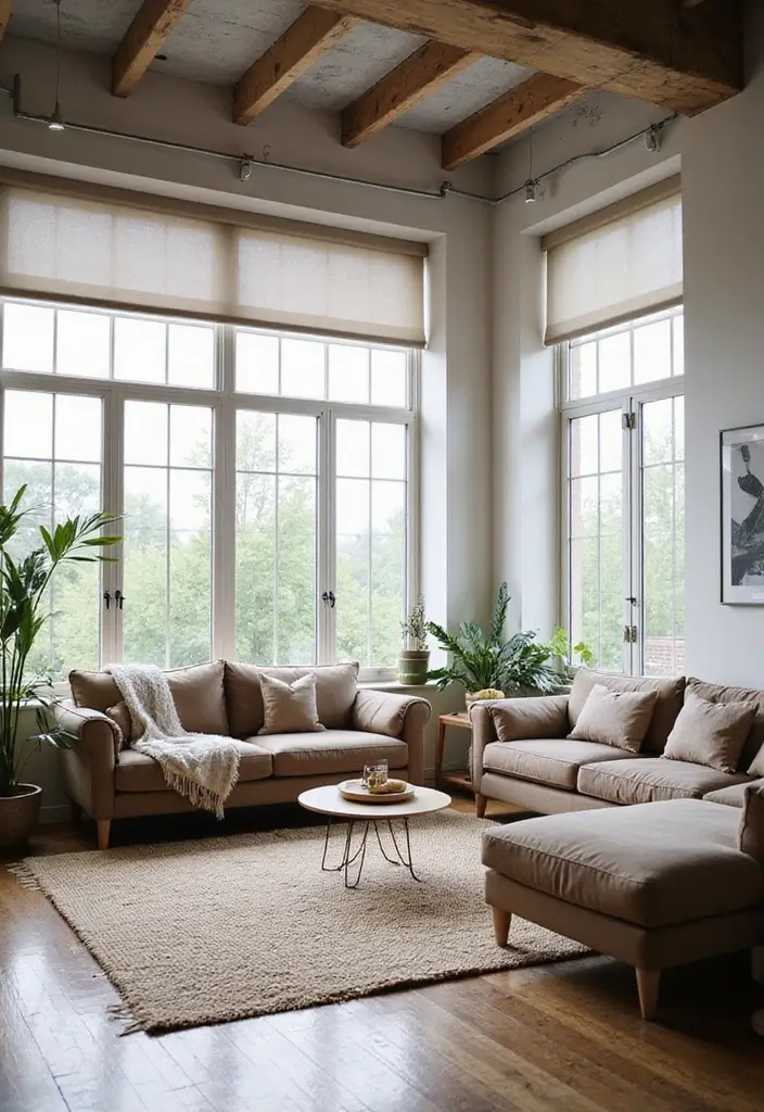 29 Industrial Living Room Designs That Showcase Raw and Stylish Aesthetics 13 29 Industrial Living Room Designs That Showcase Raw and Stylish Aesthetics - 13. Large Windows