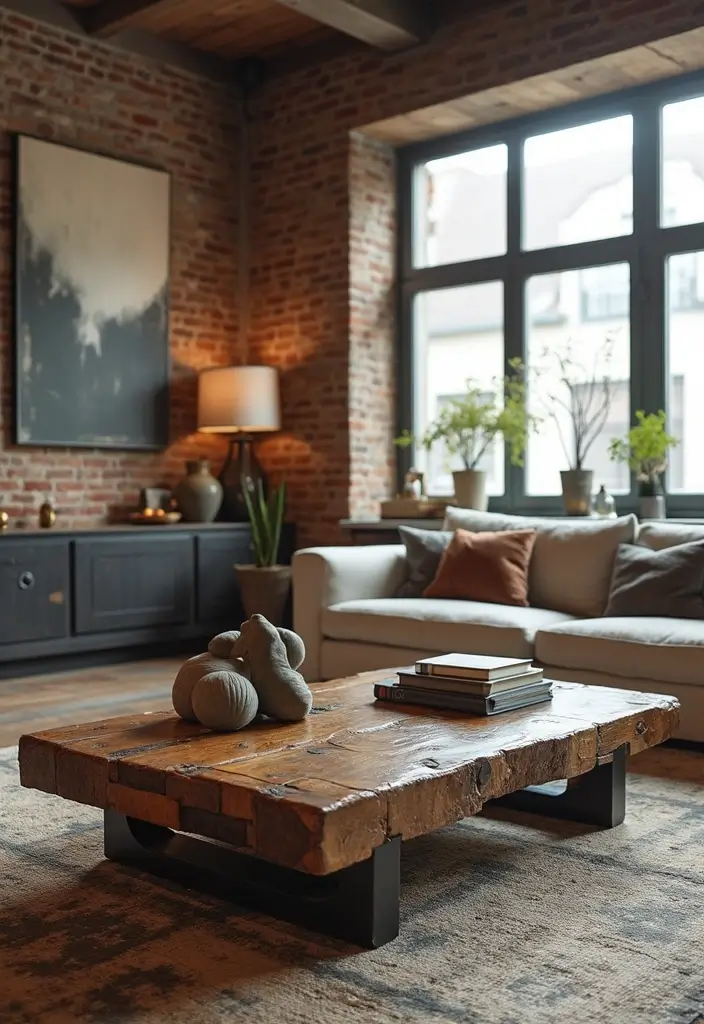 29 Industrial Living Room Designs That Showcase Raw and Stylish Aesthetics 20 29 Industrial Living Room Designs That Showcase Raw and Stylish Aesthetics - 20. Unique Coffee Tables