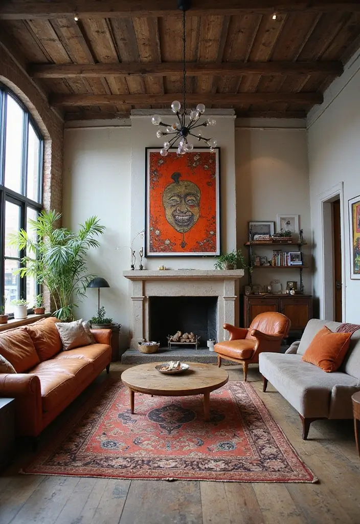 29 Industrial Living Room Designs That Showcase Raw and Stylish Aesthetics 22 29 Industrial Living Room Designs That Showcase Raw and Stylish Aesthetics - 22. Eclectic Mix of Styles