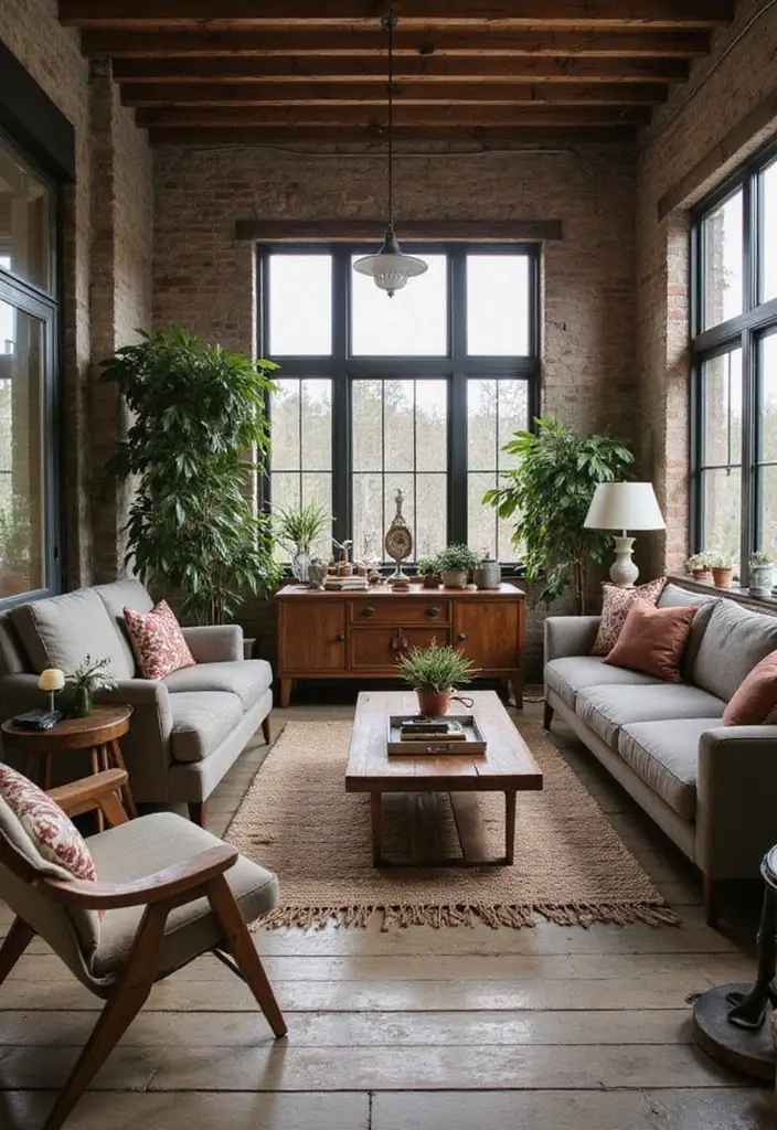 29 Industrial Living Room Designs That Showcase Raw and Stylish Aesthetics 25 29 Industrial Living Room Designs That Showcase Raw and Stylish Aesthetics - 25. Vintage Finds