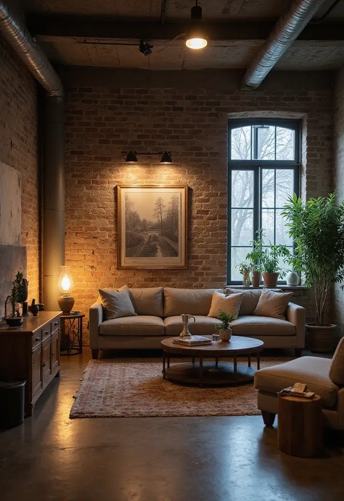29 Industrial Living Room Designs That Showcase Raw and Stylish Aesthetics 7 29 Industrial Living Room Designs That Showcase Raw and Stylish Aesthetics - 7. Layered Lighting Techniques