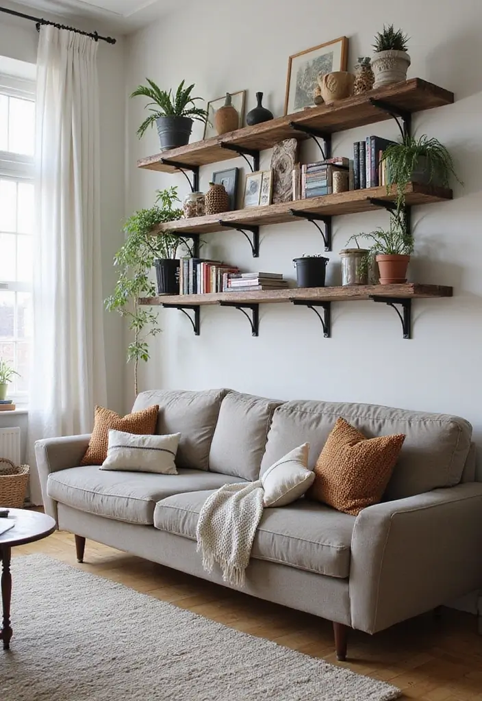 29 Industrial Living Room Designs That Showcase Raw and Stylish Aesthetics 9 29 Industrial Living Room Designs That Showcase Raw and Stylish Aesthetics - 9. Open Shelving