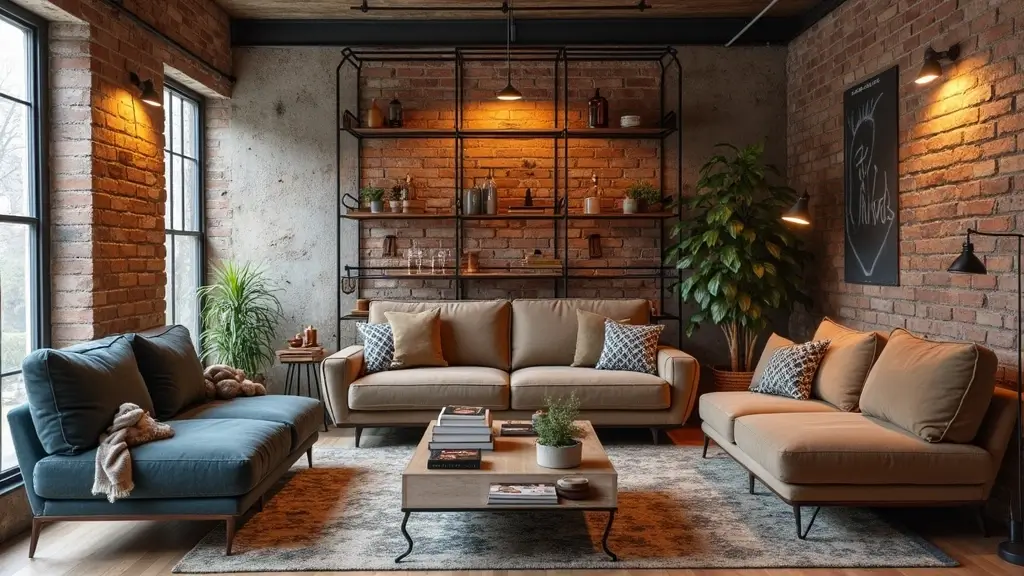 29 Industrial Living Room Designs That Showcase Raw and Stylish Aesthetics