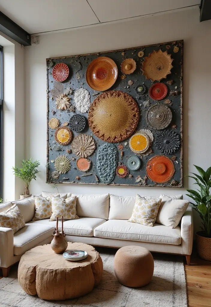29 Large Living Room Wall Decor Ideas That Fill Big Empty Walls Beautifully 10 29 Large Living Room Wall Decor Ideas That Fill Big Empty Walls Beautifully - 10. Artistic Wall Sculptures