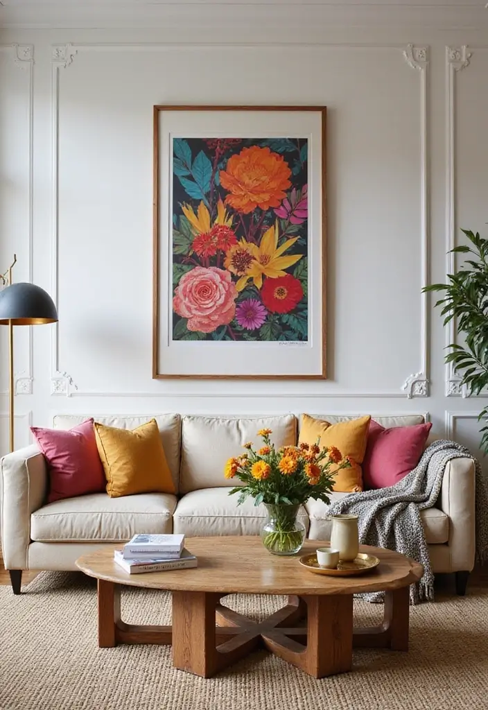 29 Large Living Room Wall Decor Ideas That Fill Big Empty Walls Beautifully 16 29 Large Living Room Wall Decor Ideas That Fill Big Empty Walls Beautifully - 16. Large Art Prints in Oversized Frames