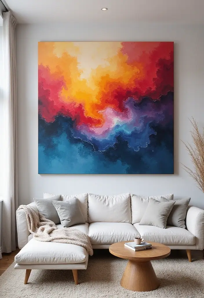 29 Large Living Room Wall Decor Ideas That Fill Big Empty Walls Beautifully 2 29 Large Living Room Wall Decor Ideas That Fill Big Empty Walls Beautifully - 2. Oversized Canvas Prints