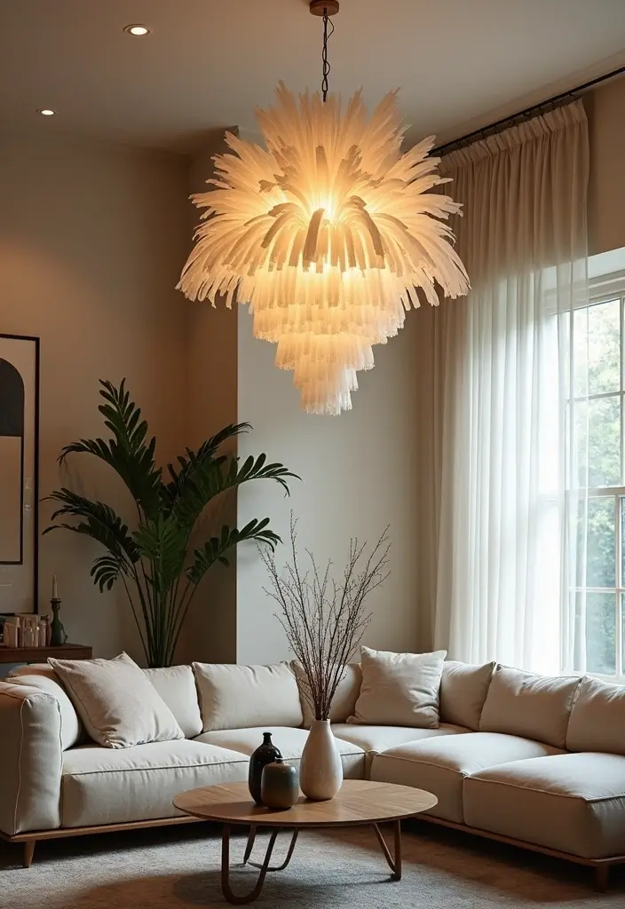 29 Large Living Room Wall Decor Ideas That Fill Big Empty Walls Beautifully 20 29 Large Living Room Wall Decor Ideas That Fill Big Empty Walls Beautifully - 20. Whimsical Hanging Fixtures