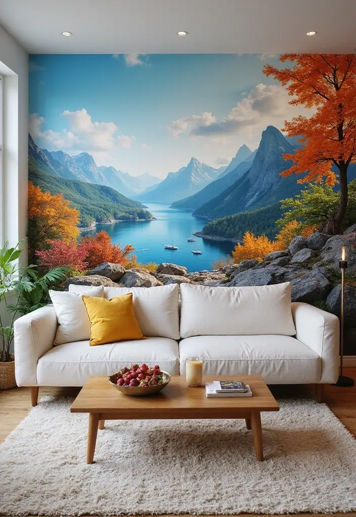 29 Large Living Room Wall Decor Ideas That Fill Big Empty Walls Beautifully 23 29 Large Living Room Wall Decor Ideas That Fill Big Empty Walls Beautifully - 23. Colorful Wall Murals