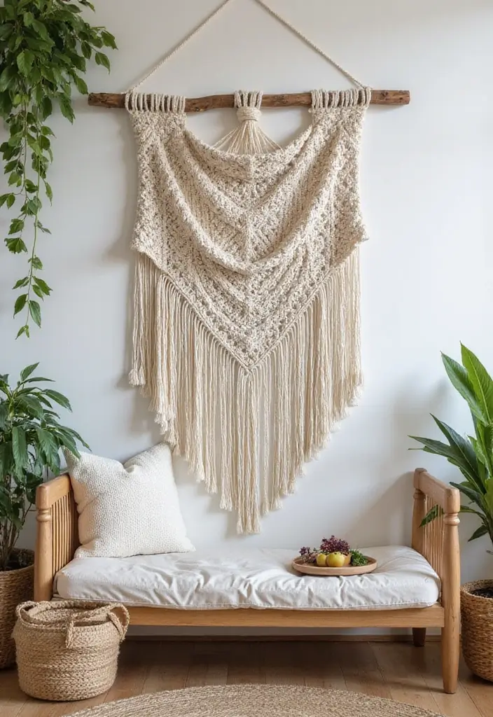 29 Large Living Room Wall Decor Ideas That Fill Big Empty Walls Beautifully 3 29 Large Living Room Wall Decor Ideas That Fill Big Empty Walls Beautifully - 3. Macrame Wall Hangings