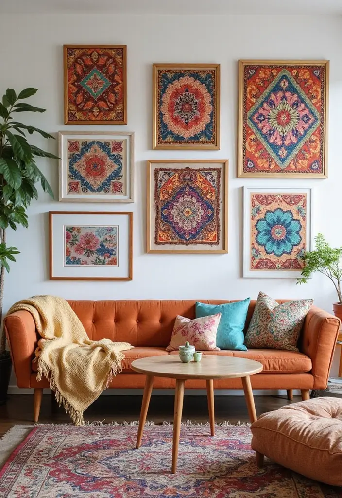 29 Large Living Room Wall Decor Ideas That Fill Big Empty Walls Beautifully 6 29 Large Living Room Wall Decor Ideas That Fill Big Empty Walls Beautifully - 6. Framed Fabric Art