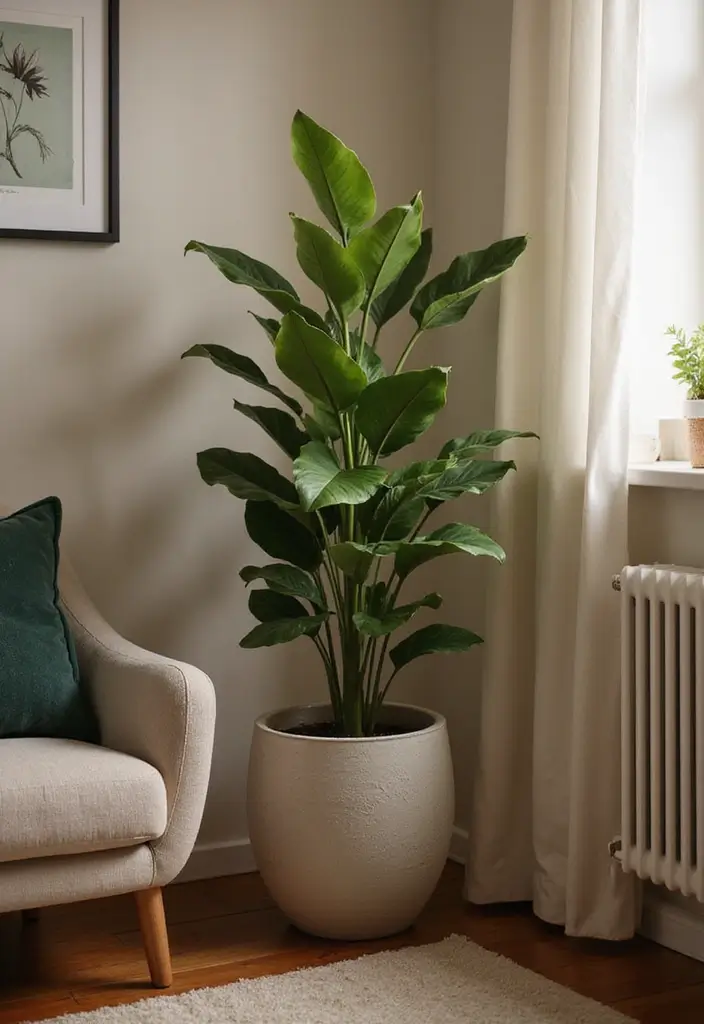 29 Living Room Plants Decor Ideas That Add Greenery and Freshness 1 29 Living Room Plants Decor Ideas That Add Greenery and Freshness - 1. Lush Snake Plant Corner