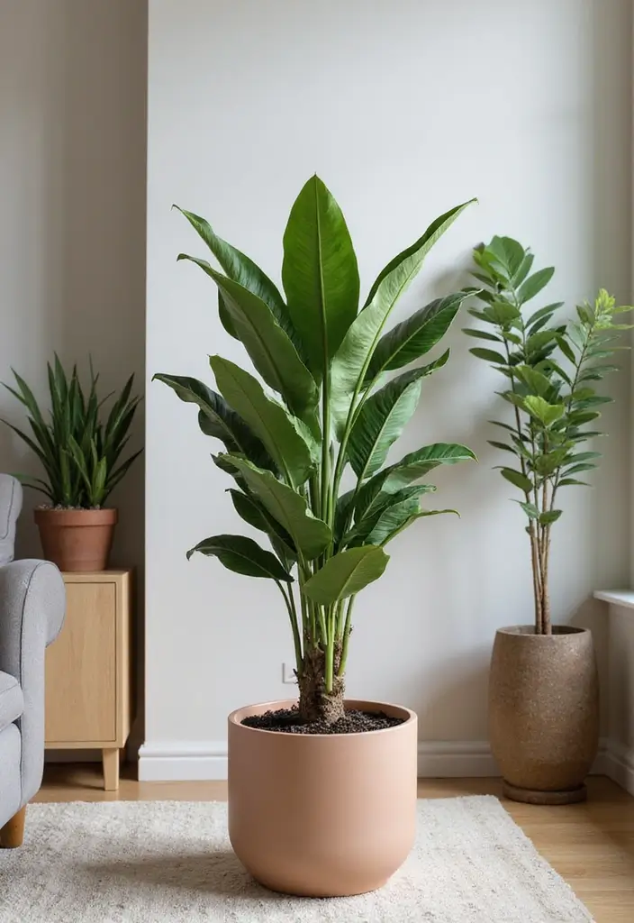 29 Living Room Plants Decor Ideas That Add Greenery and Freshness 10 29 Living Room Plants Decor Ideas That Add Greenery and Freshness - 10. Elegant Rubber Plant Arrangement