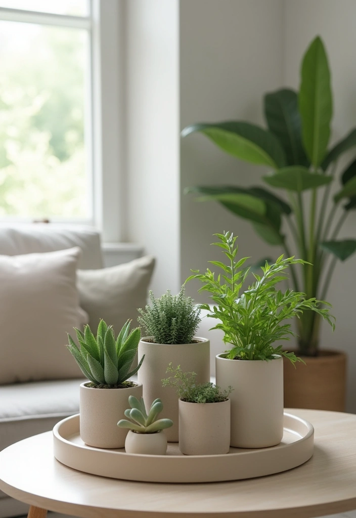 29 Living Room Plants Decor Ideas That Add Greenery and Freshness 23 29 Living Room Plants Decor Ideas That Add Greenery and Freshness - 23. Neutral Palette Plant Decor