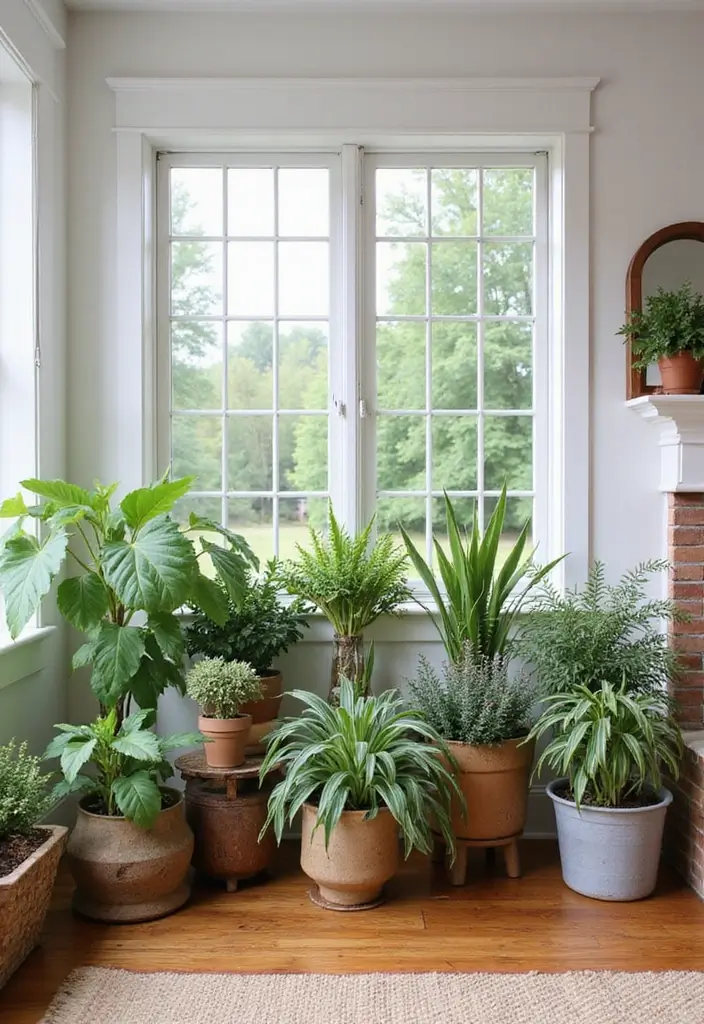 29 Modern Farmhouse Living Room Ideas Full of Rustic Elegance 10 29 Modern Farmhouse Living Room Ideas Full of Rustic Elegance - 10. Farmhouse Plants