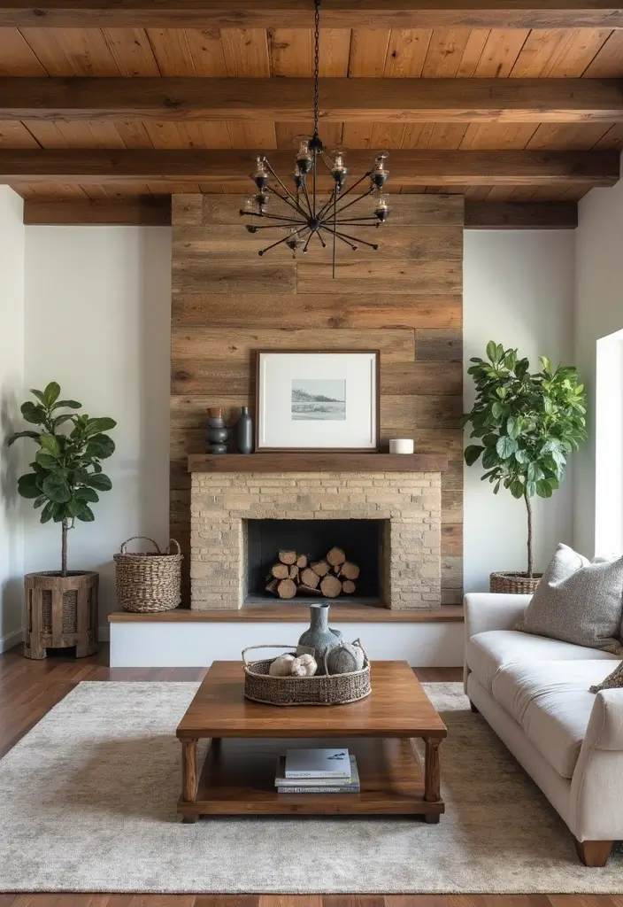 29 Modern Farmhouse Living Room Ideas Full of Rustic Elegance 2 29 Modern Farmhouse Living Room Ideas Full of Rustic Elegance - 2. Reclaimed Wood Accents