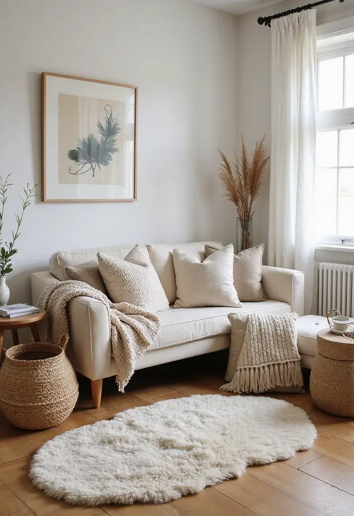 29 Modern Farmhouse Living Room Ideas Full of Rustic Elegance 23 29 Modern Farmhouse Living Room Ideas Full of Rustic Elegance - 23. Warm Textures