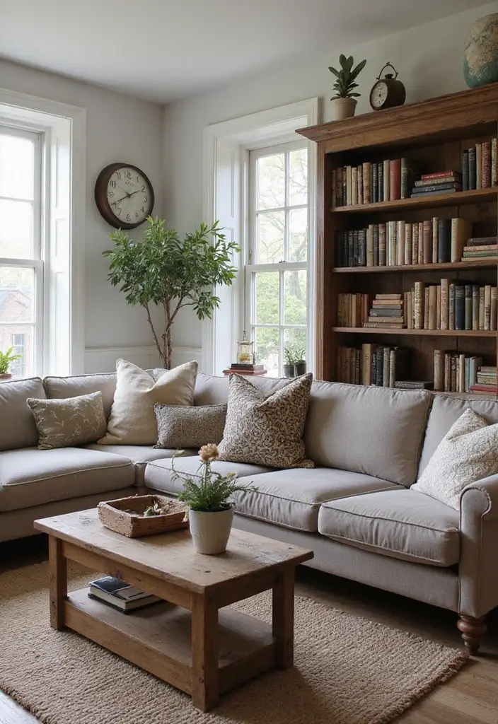 29 Modern Farmhouse Living Room Ideas Full of Rustic Elegance 26 29 Modern Farmhouse Living Room Ideas Full of Rustic Elegance - 26. Vintage Finds