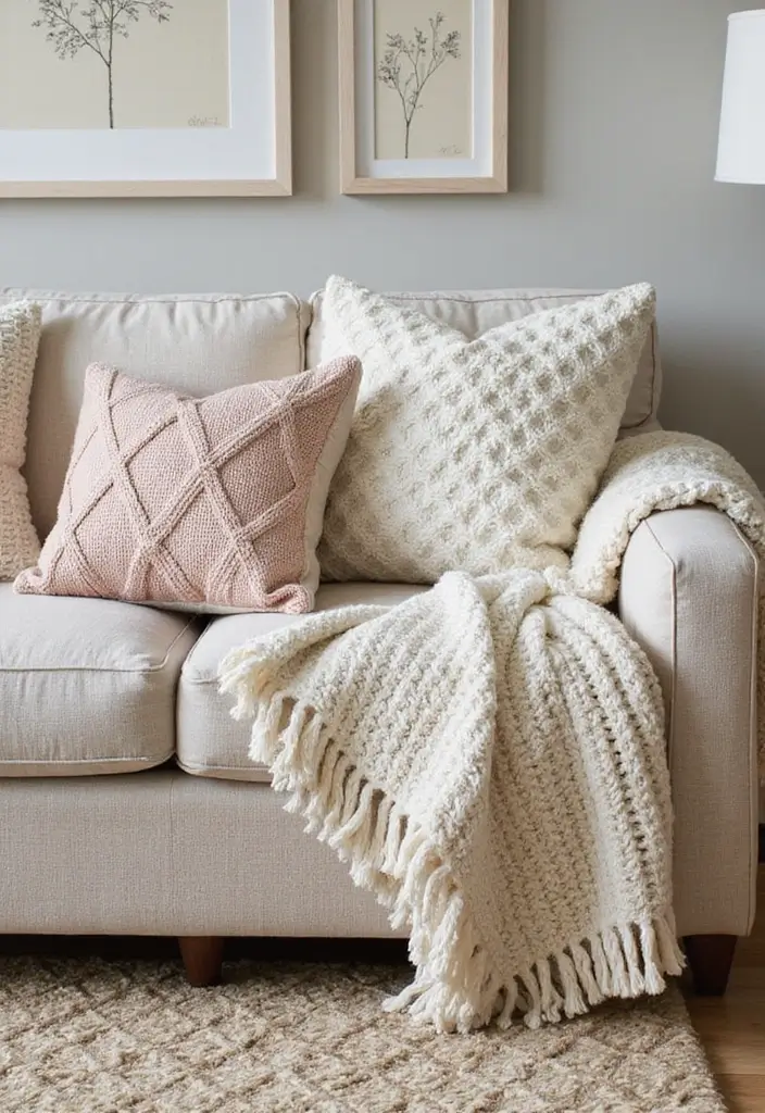 29 Modern Farmhouse Living Room Ideas Full of Rustic Elegance 6 29 Modern Farmhouse Living Room Ideas Full of Rustic Elegance - 6. Textured Fabrics