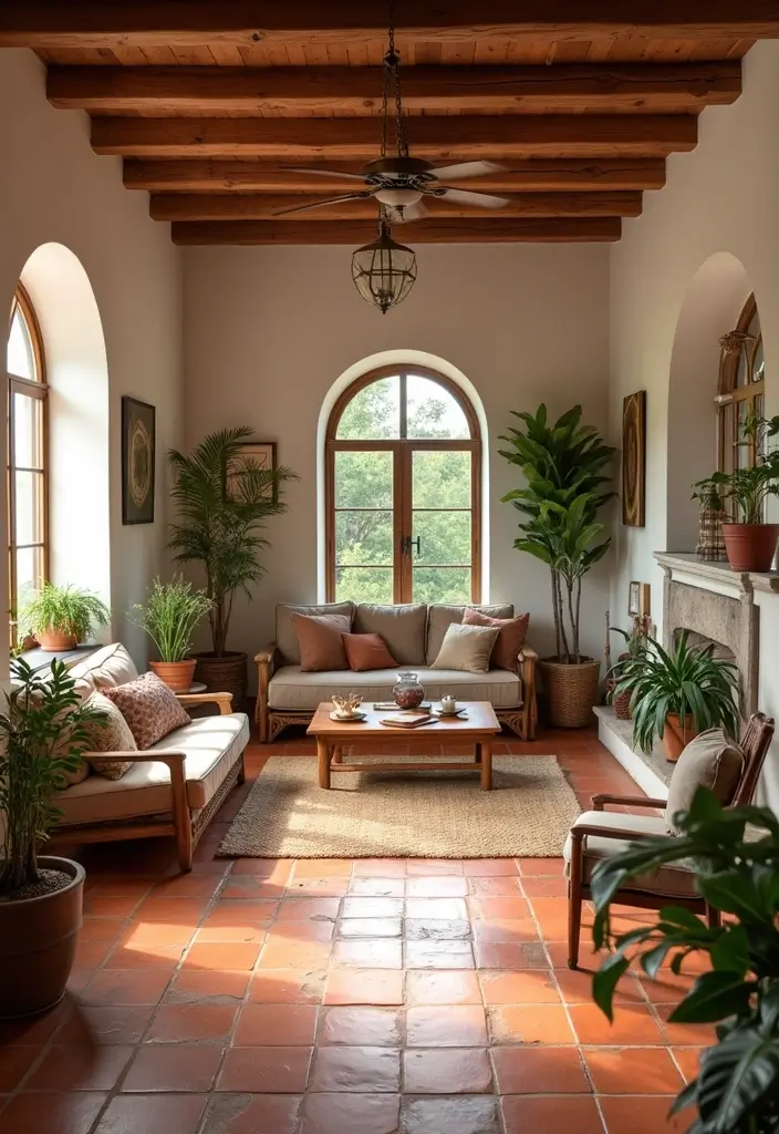 29 Modern Tiles for Living Room Floor Ideas That Redefine Interiors 1 29 Modern Tiles for Living Room Floor Ideas That Redefine Interiors - 1. Terracotta Revival