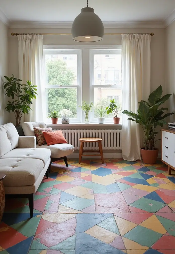 29 Modern Tiles for Living Room Floor Ideas That Redefine Interiors 2 29 Modern Tiles for Living Room Floor Ideas That Redefine Interiors - 2. Geometric Patterns