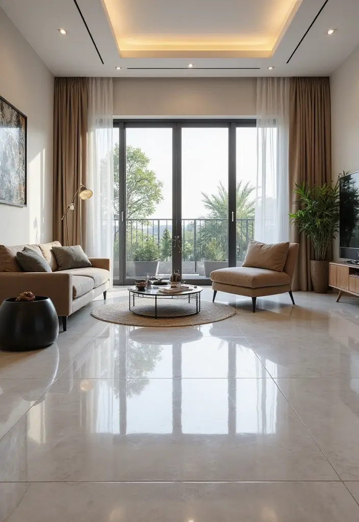 29 Modern Tiles for Living Room Floor Ideas That Redefine Interiors 20 29 Modern Tiles for Living Room Floor Ideas That Redefine Interiors - 20. High Gloss Tiles