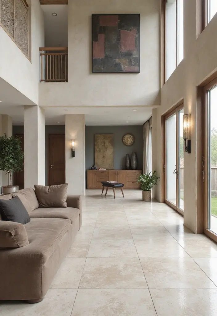 29 Modern Tiles for Living Room Floor Ideas That Redefine Interiors 22 29 Modern Tiles for Living Room Floor Ideas That Redefine Interiors - 22. Floor-to-Ceiling Tiles