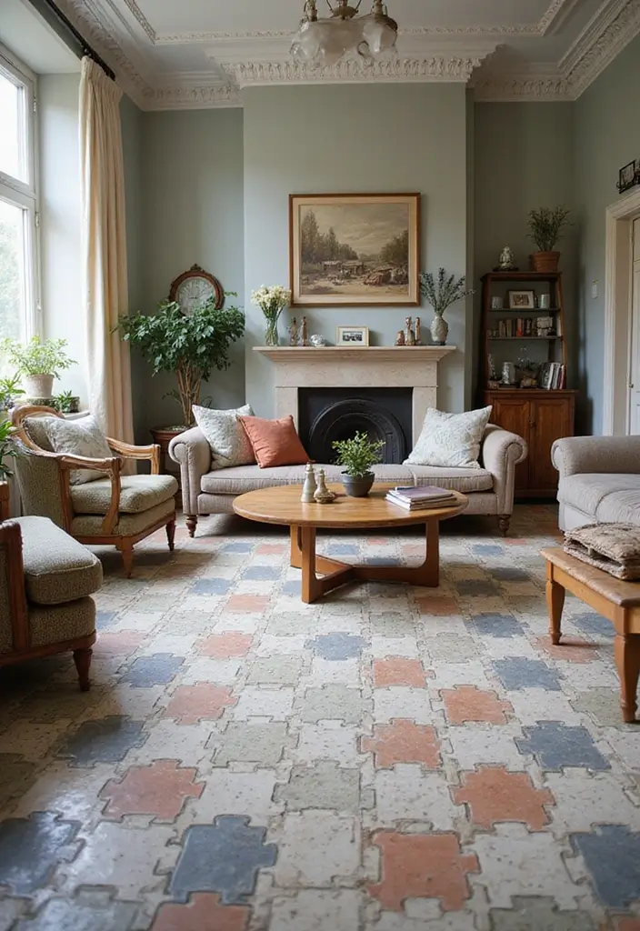 29 Modern Tiles for Living Room Floor Ideas That Redefine Interiors 24 29 Modern Tiles for Living Room Floor Ideas That Redefine Interiors - 24. Interlocking Tiles