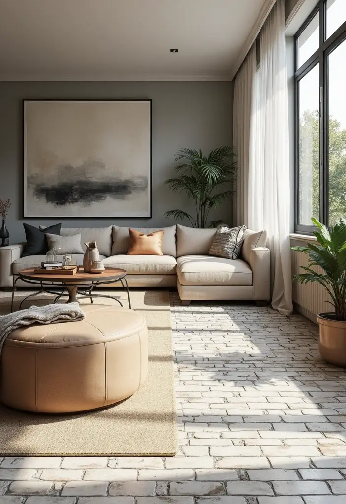 29 Modern Tiles for Living Room Floor Ideas That Redefine Interiors 4 29 Modern Tiles for Living Room Floor Ideas That Redefine Interiors - 4. Subway Tiles with a Twist