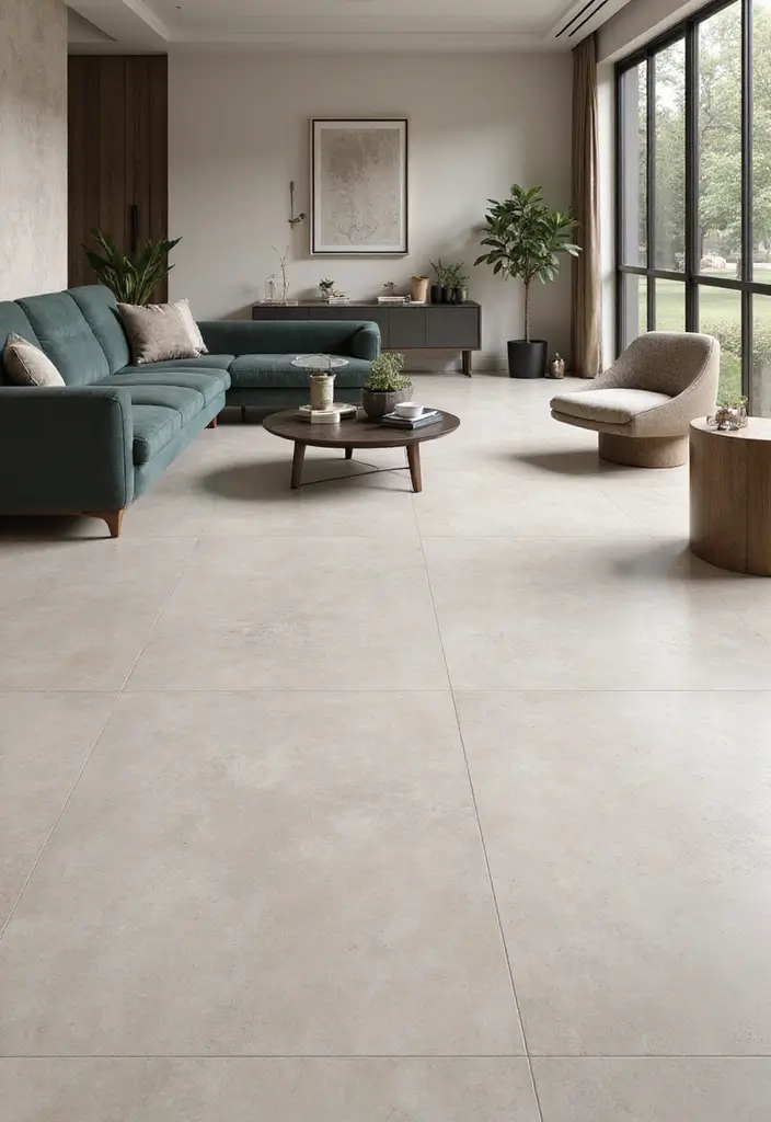 29 Modern Tiles for Living Room Floor Ideas That Redefine Interiors 6 29 Modern Tiles for Living Room Floor Ideas That Redefine Interiors - 6. Matte Finish Porcelain Tiles