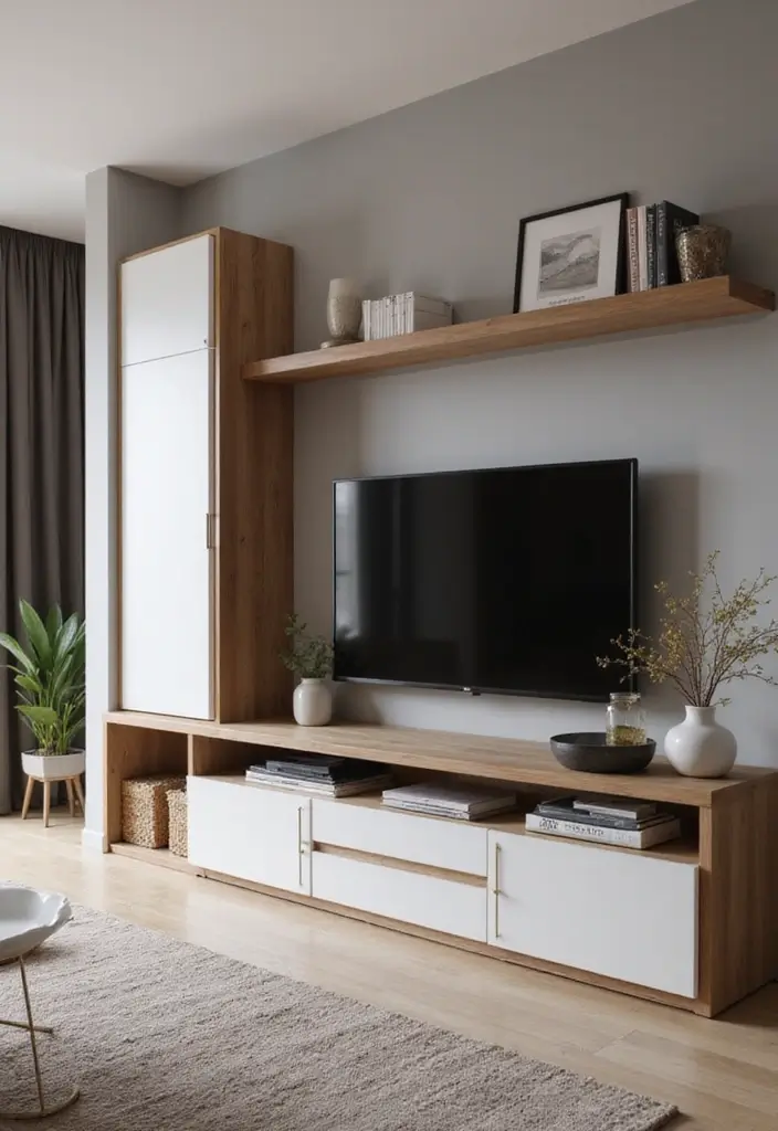 29 TV Cabinet Design for Living Room Ideas That Maximize Space and Style 15 29 TV Cabinet Design for Living Room Ideas That Maximize Space and Style - 15. Stylish Storage Solutions