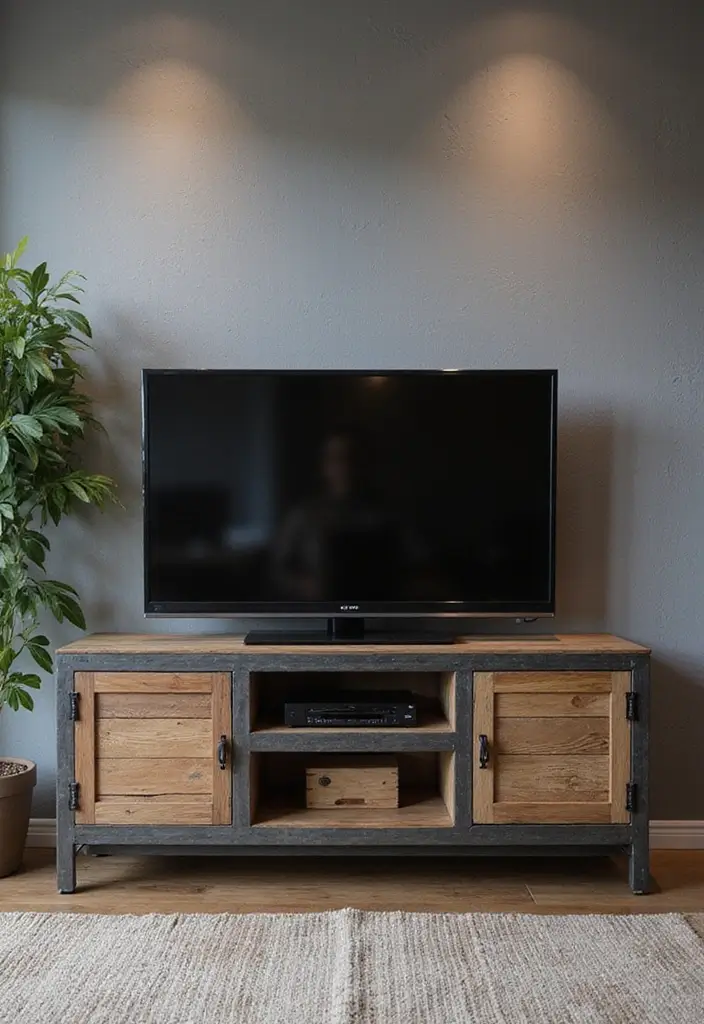 29 TV Cabinet Design for Living Room Ideas That Maximize Space and Style 20 29 TV Cabinet Design for Living Room Ideas That Maximize Space and Style - 20. Industrial Style TV Cabinets
