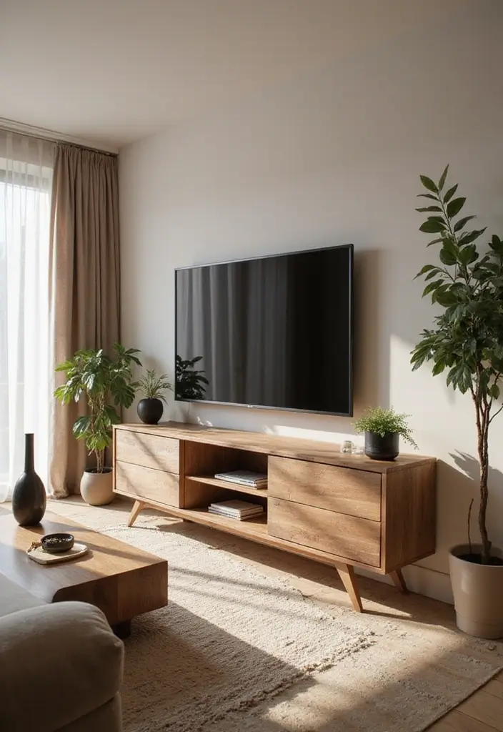 29 TV Cabinet Design for Living Room Ideas That Maximize Space and Style 29 29 TV Cabinet Design for Living Room Ideas That Maximize Space and Style - 29. Eco-Friendly TV Cabinets