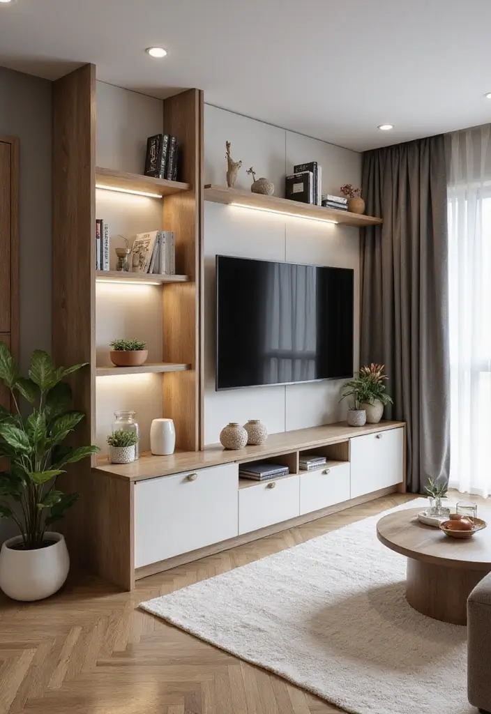 29 TV Cabinet Design for Living Room Ideas That Maximize Space and Style 9 29 TV Cabinet Design for Living Room Ideas That Maximize Space and Style - 9. Built-In TV Cabinets