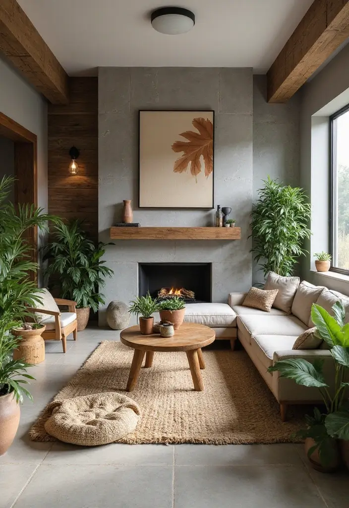 30 Basement Living Room Ideas That Turn Extra Space Into Cozy Retreats 10 30 Basement Living Room Ideas That Turn Extra Space Into Cozy Retreats - 10. Incorporate Nature