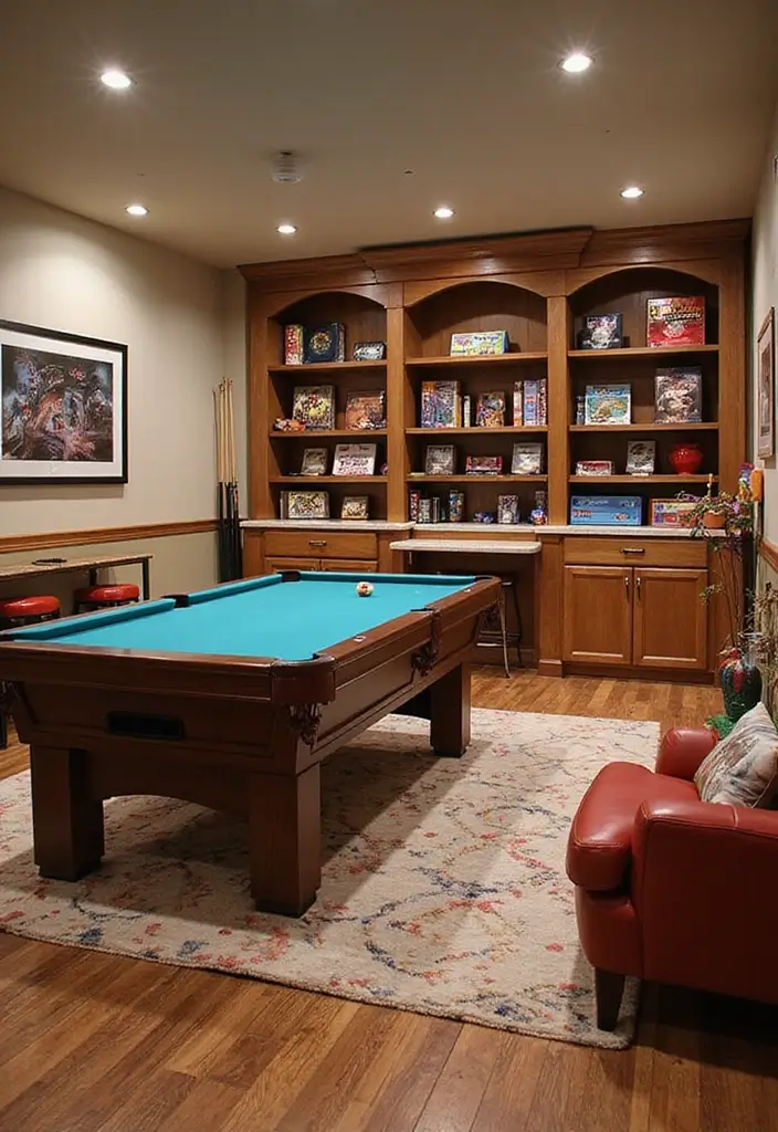 30 Basement Living Room Ideas That Turn Extra Space Into Cozy Retreats 12 30 Basement Living Room Ideas That Turn Extra Space Into Cozy Retreats - 12. Game Zone Fun