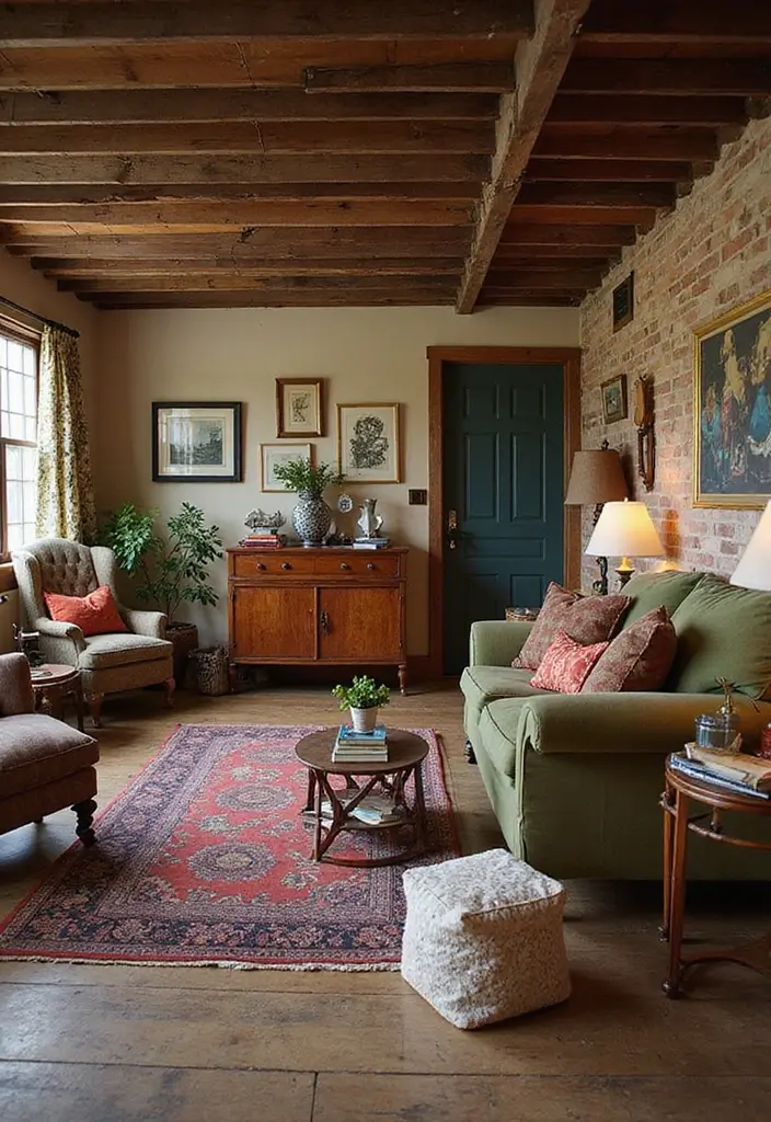 30 Basement Living Room Ideas That Turn Extra Space Into Cozy Retreats 18 30 Basement Living Room Ideas That Turn Extra Space Into Cozy Retreats - 18. A Vintage-Inspired Retreat